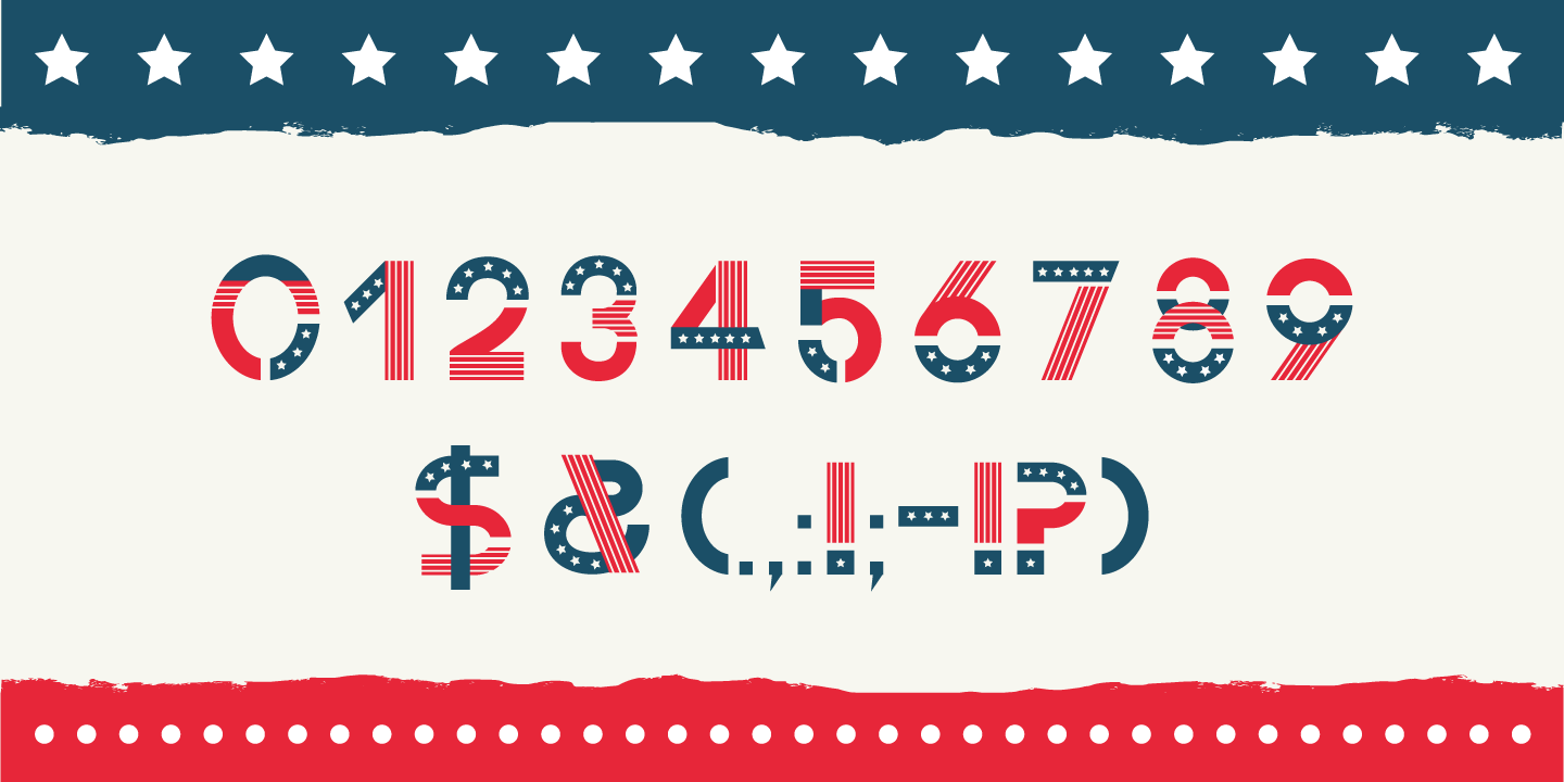 Beispiel einer America Regular-Schriftart